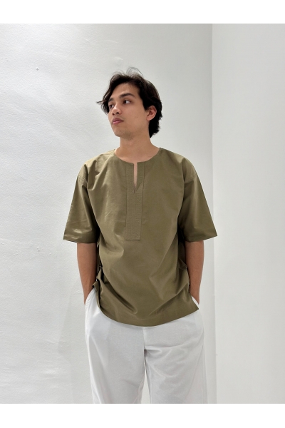 Kurta Short Sleeve Furang, Olive Green